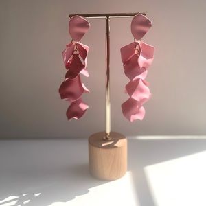 New pink petal chandelier earrings